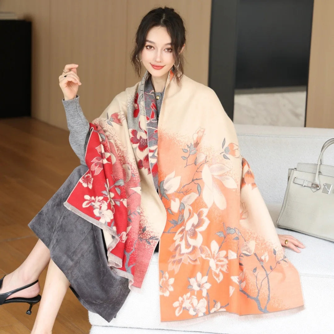 Print Cashmere Scarf Women Thick Warm Winter Blanket Brand Female Luxury Quality Shawl Wrap Bufanda 2025 Poncho Echarpe Pashmina