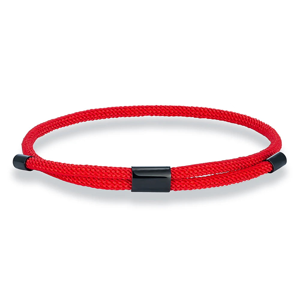MKENDN Modisches schwarzes Nylonarmband für Damen und Herren aus strapazierfähigem Marine-Nylon mit poliertem schwarzem Edelstahlverschluss – schlichtes Schmuckstück