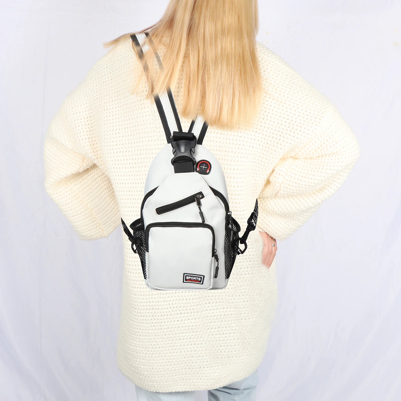 Geestock Convertible Backpack 2 in1 Small Sling Backpack for Women Crossbody Daily Bag Waterproof Chest Bag for Travel Hiking