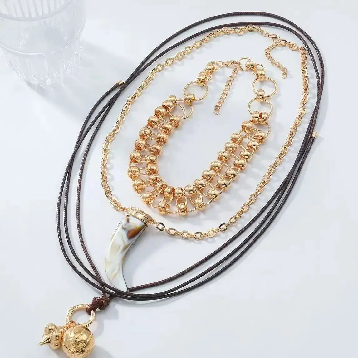 ZAA Multi-layer Animal Corner Pendant Geometric Women's Necklace