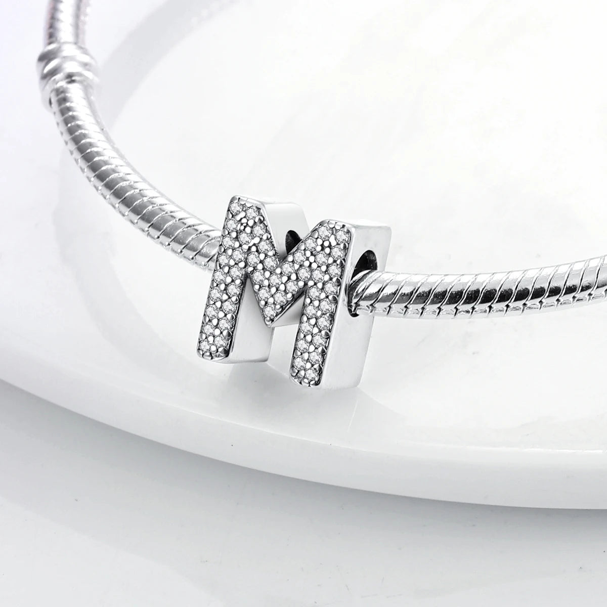 Charms 925 Silver Plated 26 Alphabet Letters Charms Beads Fit 3mm 925 Original Bracelets Fine DIY Birthday Jewelry Gifts