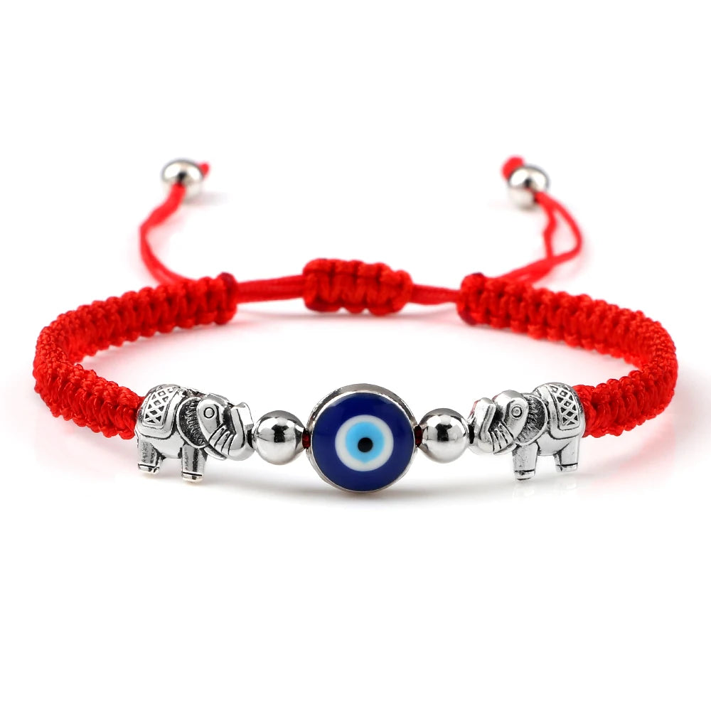 Classic Blue Turkish Evil Eyes Bracelets for Women Hand of Fatima Lucky Red Braided Rope Chain Bracelets Female Handmade Jewelry
