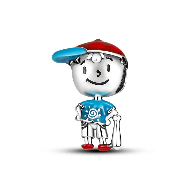 925 Sterling Silver Boy Girl Couple Lovers Beads Marriage Charms Dangle Fit Original  Bracelet Charms Jewelry Women DIY