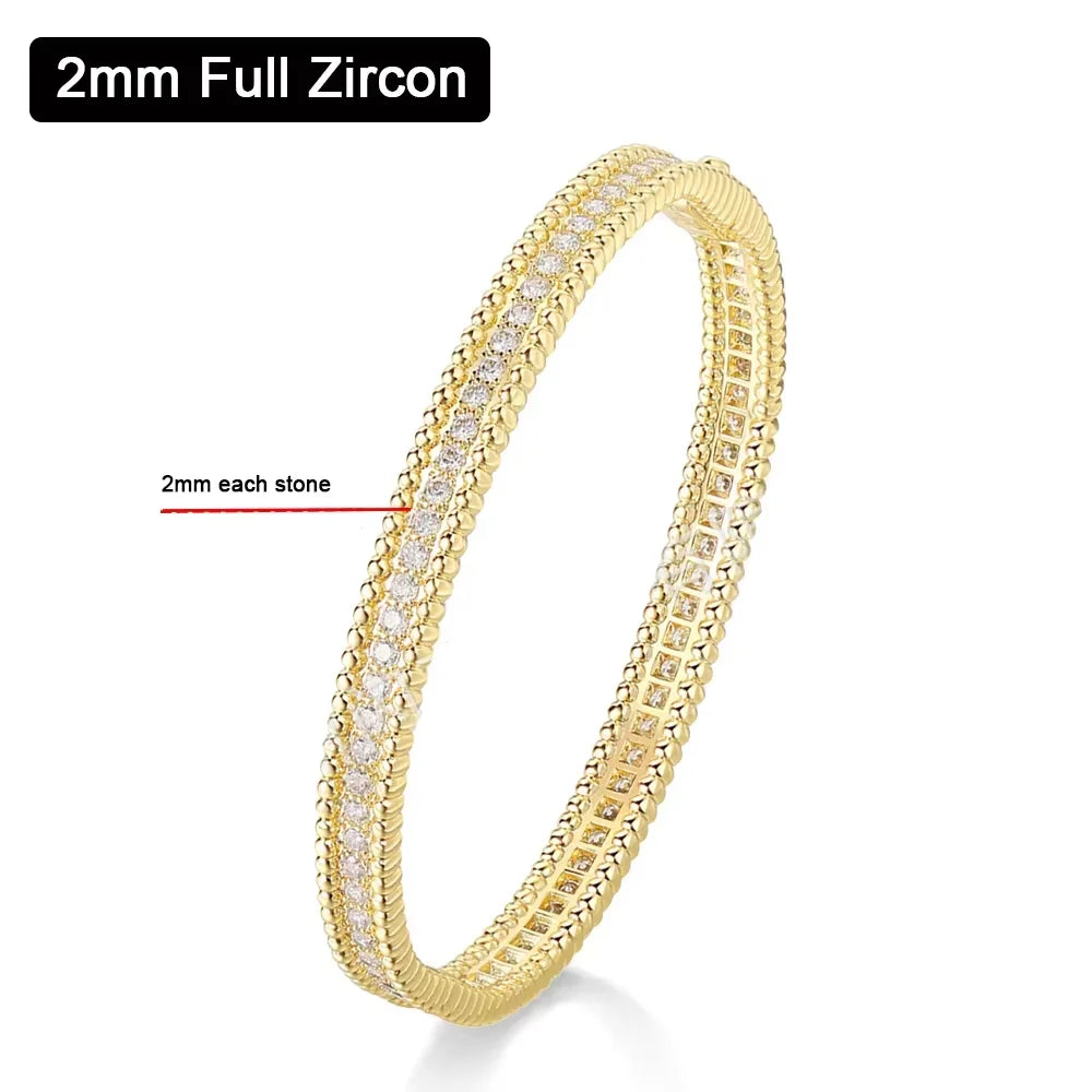 Serenity 2mm D Moissanite Hoop Bangle For Women Man Gift S925 Sterling Silver Bracelet Hand Circles Joker Fold Wear Fine Jewelry