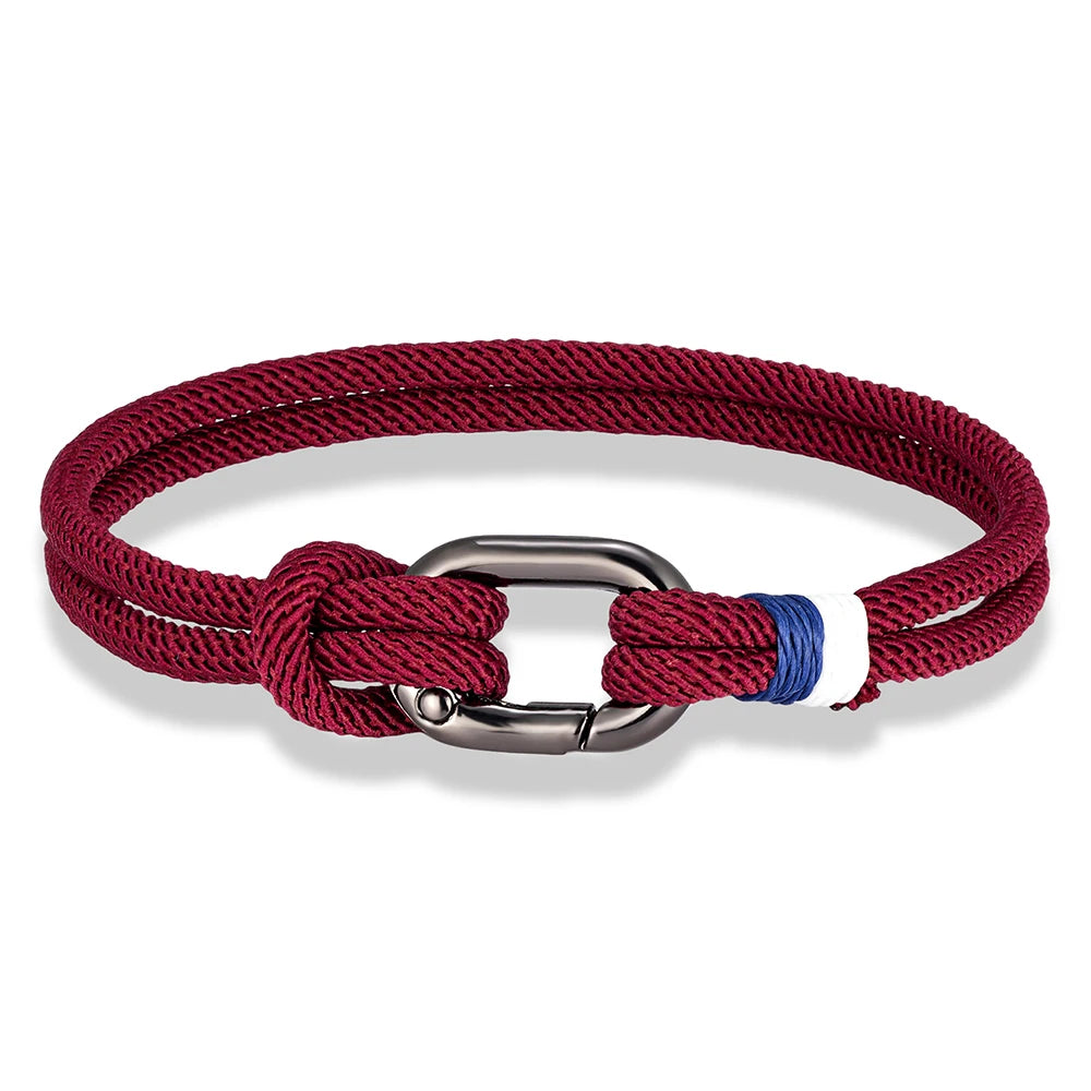 MKENDN Sport Style Handmade Braided 3mm Rope Bracelet Oval spring buckle Bracelet Couple Gift Leisure Accessories Homme Pulseria