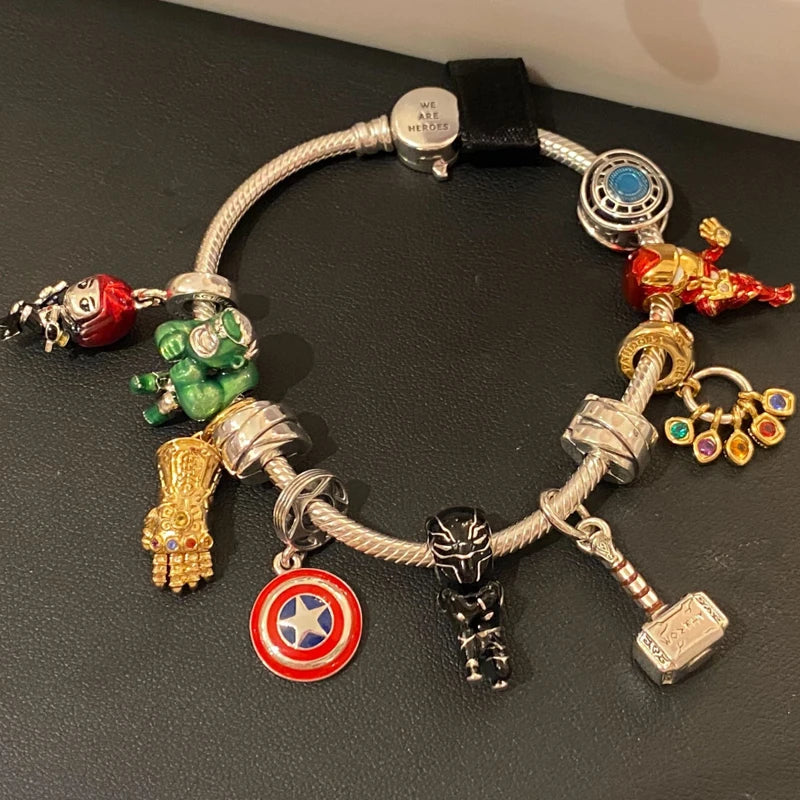 2025 new in Spider Man charm beads Hulk Iron Man 925 sterling silver charm Marvel bracelet charm DIY women's jewelry gift