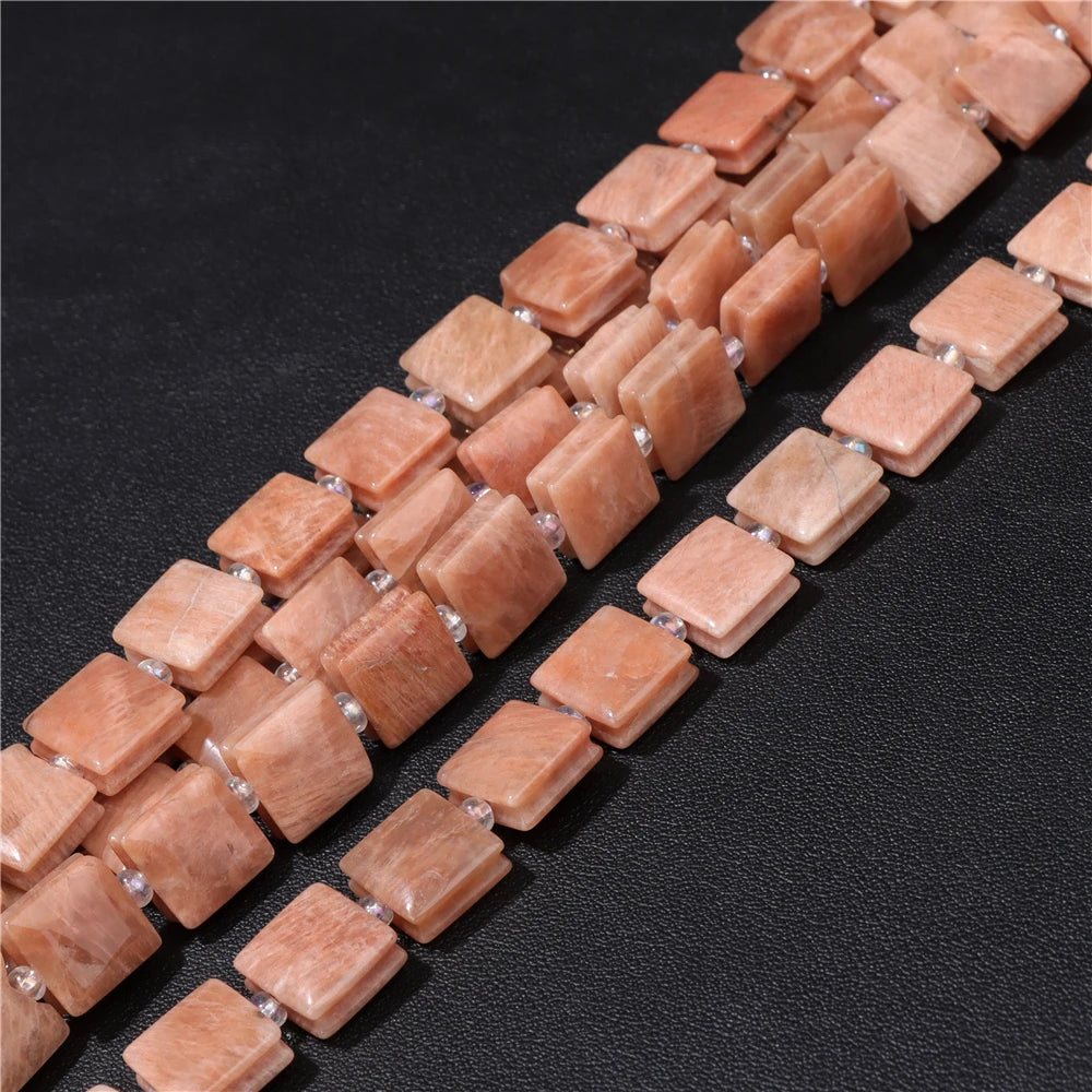 High Quality Gems Stone Bead Natural Cube Flat Square Loose Spacer Beads For Jewelry Making Bracelet Necklace DIY Crafts 10MM