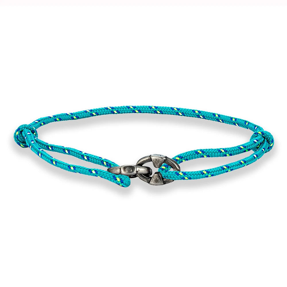 MKENDN Locomotive Vintage Oxidized Black Thorn Barbs Chain Waterproof Thin Nylon Rope Bracelet Adjustable Bracelet Mens Gifts