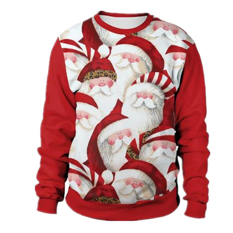 Clothing Wholesale Unisex Men Women 2026 Ugly Christmas Sweater Santa Elf Christmas Funny Fake Hair Sweater Autumn Winter Tops