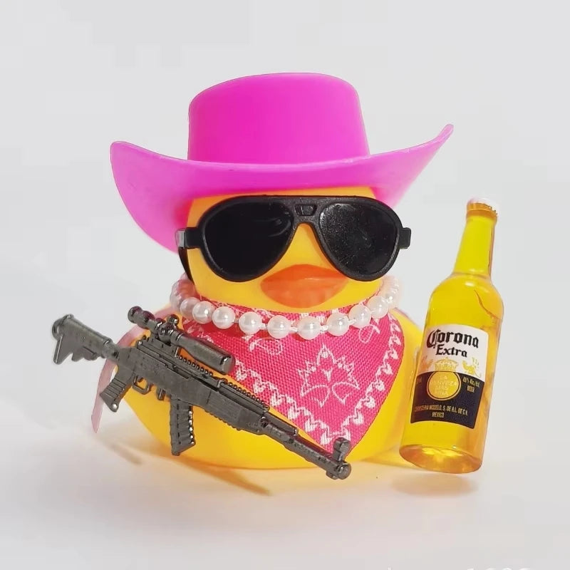 Cowboy Rubber Duck Car Ornament for Jeep Duck Car Dashboard Decorations Quirky Rubber Duck Car Accessories Funny Office Gifts
