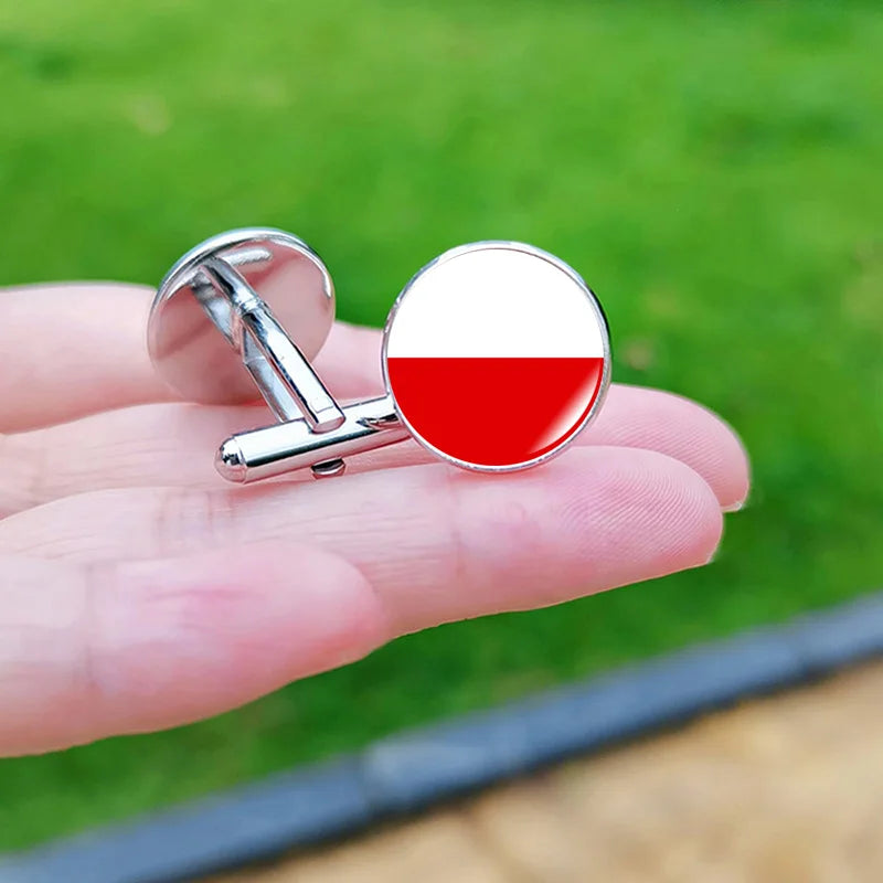 2024 France Flag Cufflinks Spain Chile Russia Netherlands Serbia USA Czech Republic Portugal Norway Switzerland Cuff Links Gift