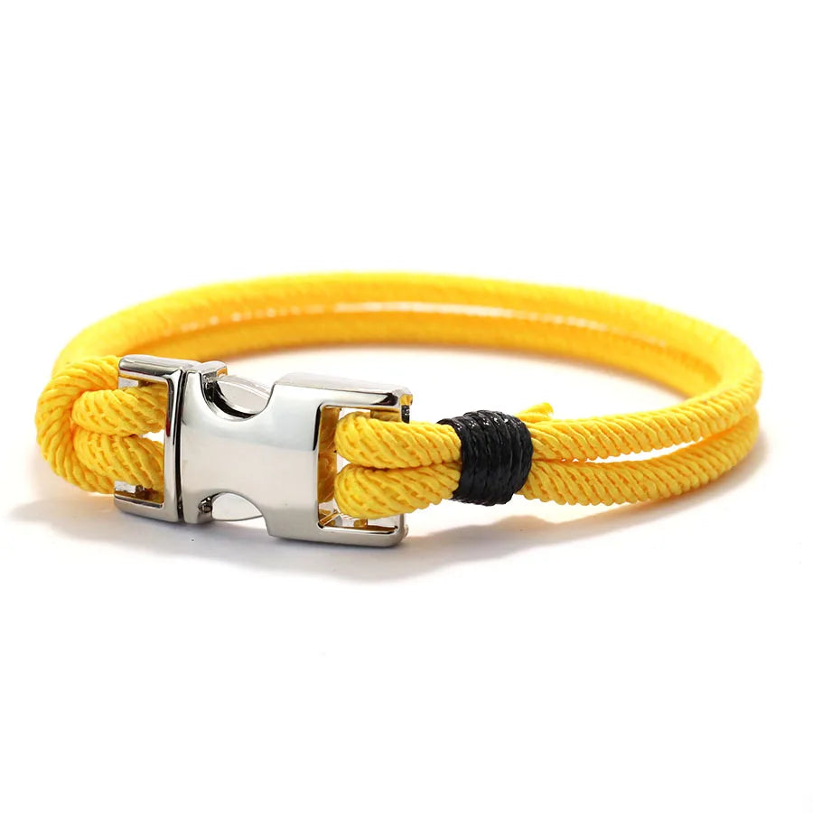 New Good Luck Rope Bracelet Men Bilayer Detachable Buckle Wrap Braslet Locomotive Cool Riding Outdoor Survival Braclet Pulseria