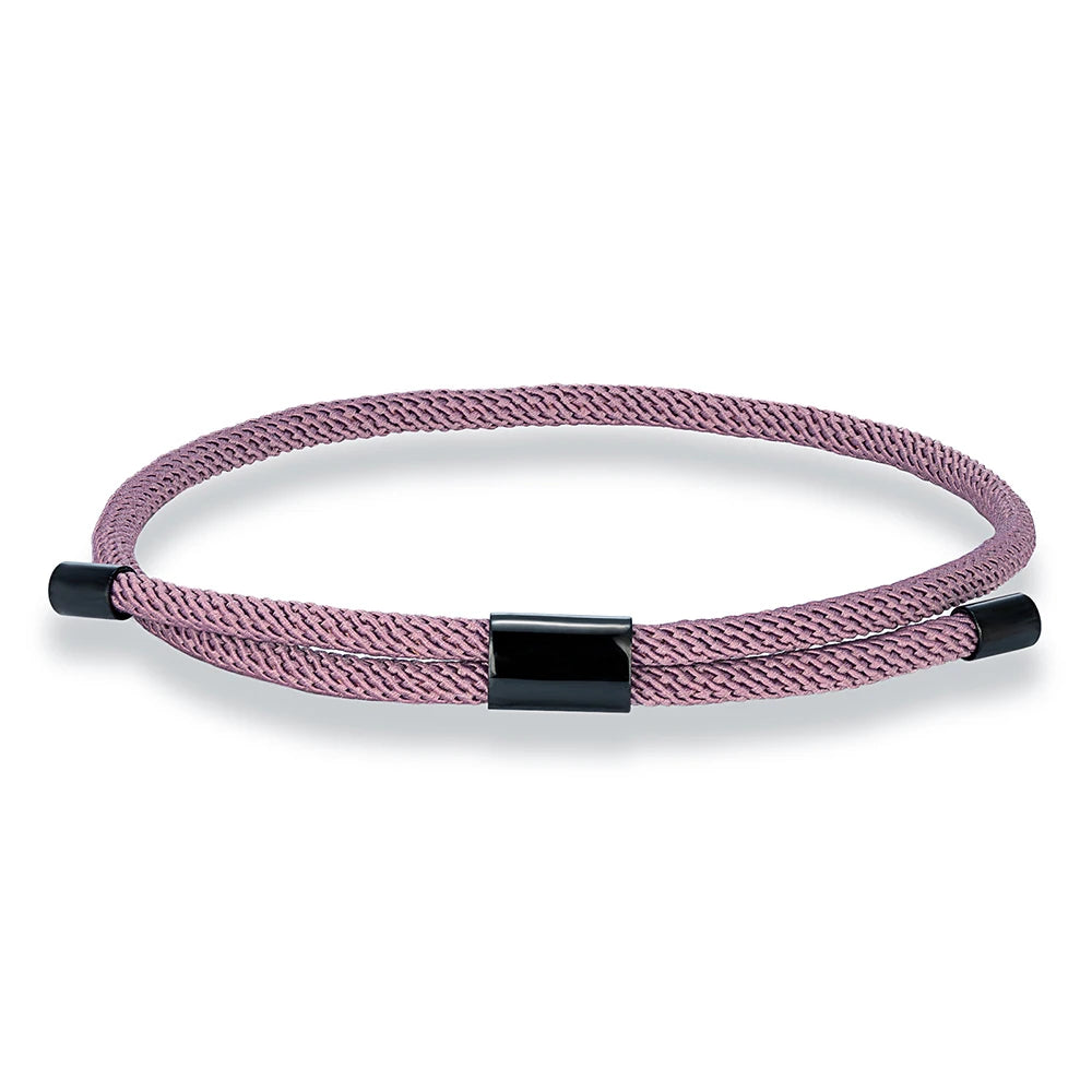 MKENDN Modisches schwarzes Nylonarmband für Damen und Herren aus strapazierfähigem Marine-Nylon mit poliertem schwarzem Edelstahlverschluss – schlichtes Schmuckstück