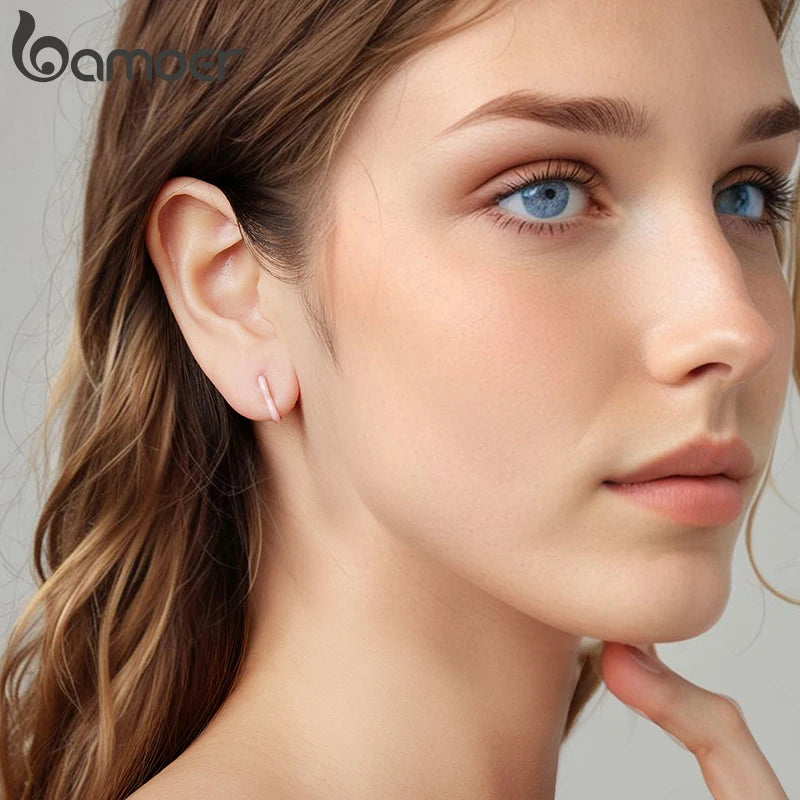 BAMOER 925 Sterling Silber Regenbogen Herz Creolen, leuchtende Farben, Piercing-Ohrringe, süßes Geschenk für Frauen, Teenager und Mädchen