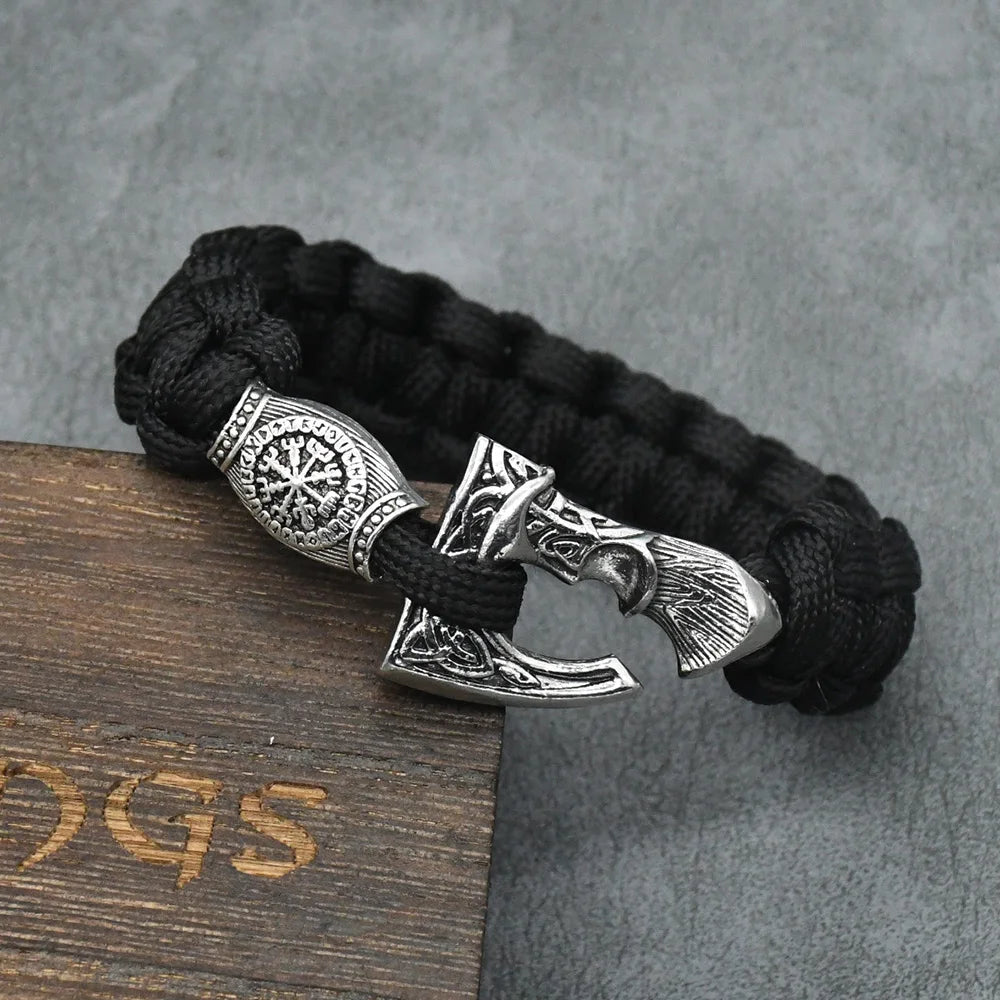 Bracelets de perles de la Trinité avec runes vikings nordiques pour hommes, marteau Mjolnir, paracorde, hache slave Perun, bracelet amulette, bijoux faits à la main pour hommes