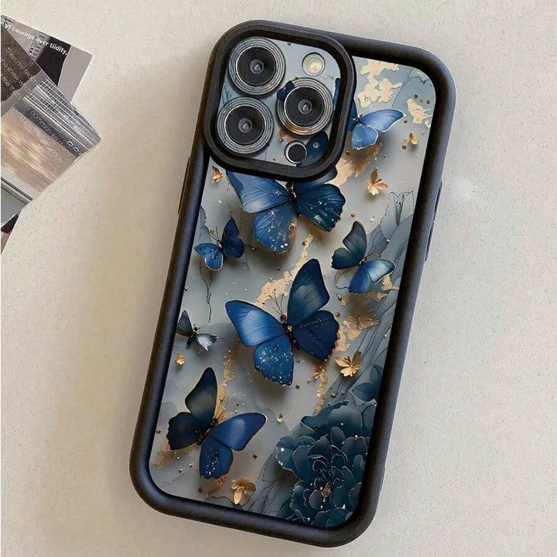 Phone Case For Xiaomi Redmi Note 14 13 12 12S 11 10 Pro 12C 13C 14C 11s 10s Plus 4G 5G Glow In The Dark Butterfly Design Cover