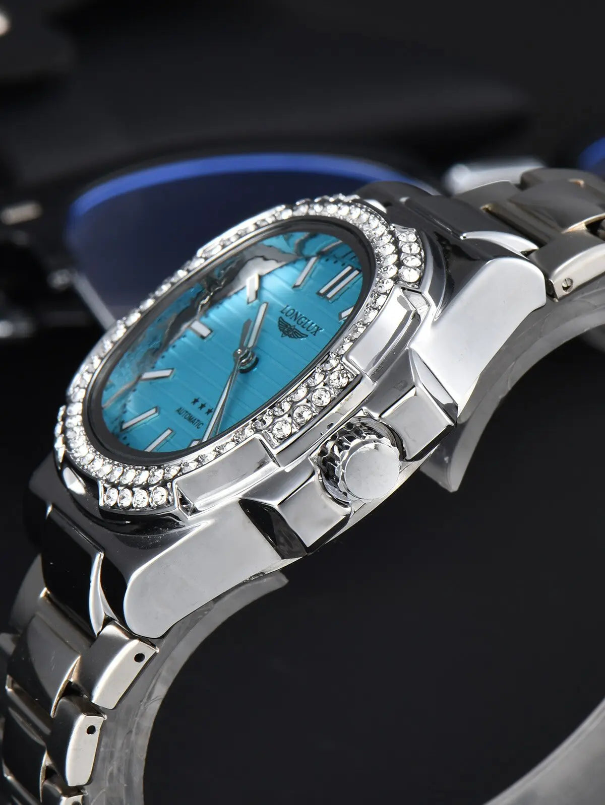 LONGLUX automatic man watch diamond watch luxury stainless steel wholesale mechanical watches day date waterproof man watch