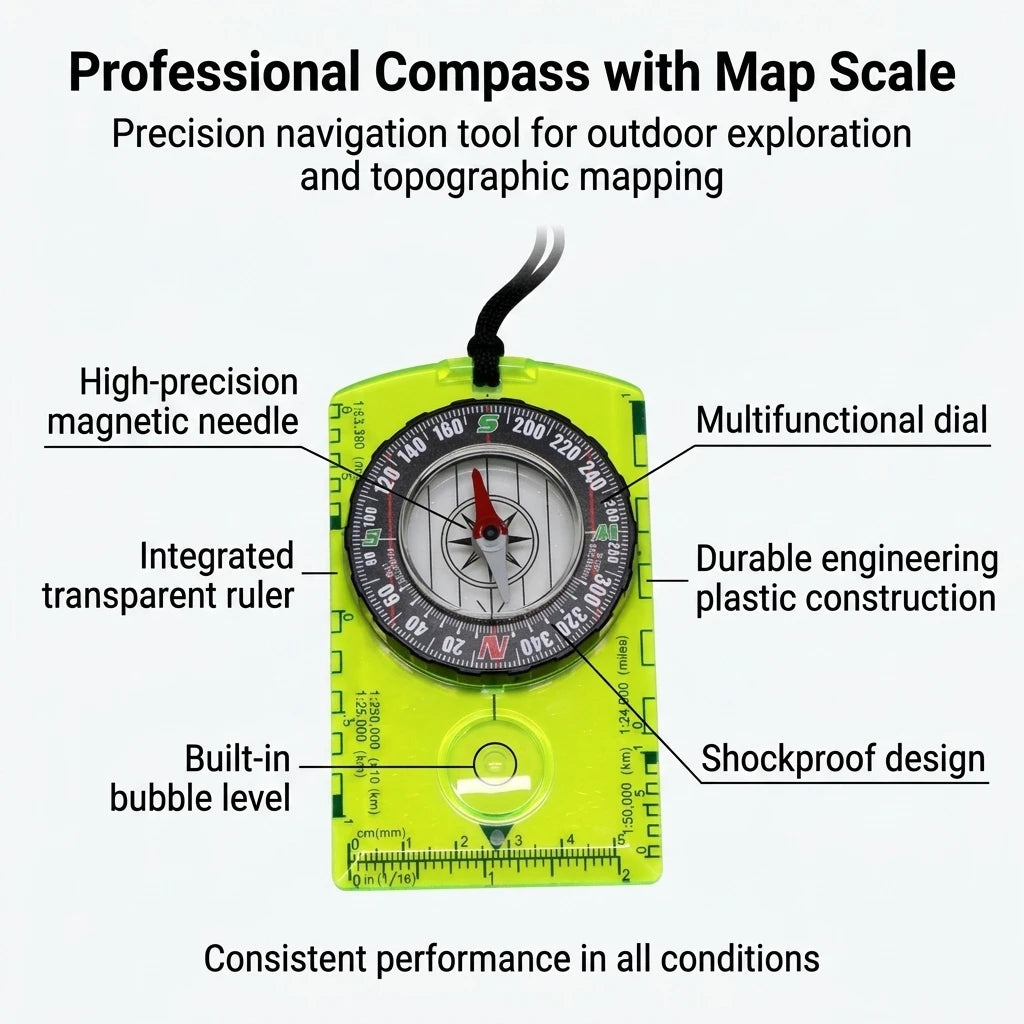Waterproof Compass Outdoor Gadget Navigation Hiking Compass Outdoor Camping Orienteering Backpacking Map Reading Compass