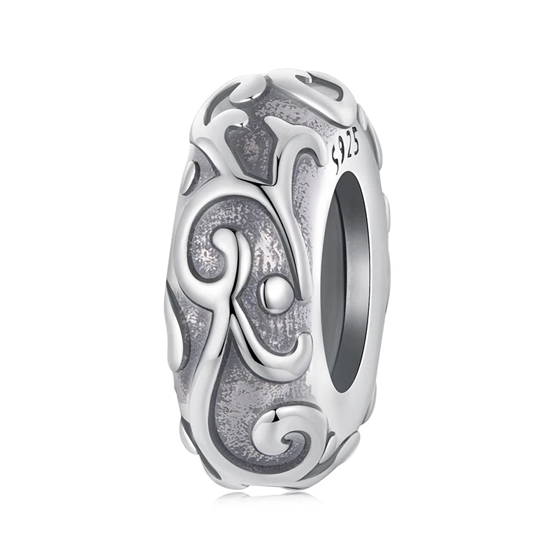 BAMOER Massives 925 Sterling Silber Panda/Katze/Stern Silikon Stopper Perlen passen Original Armband Schmuck DIY bamoer Classic Charm