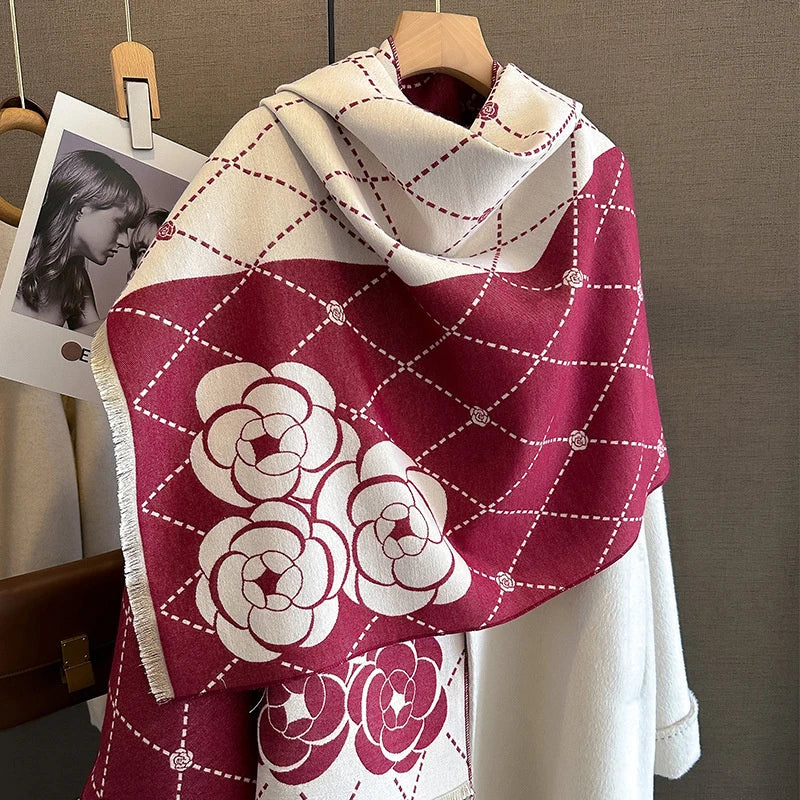 Cashmere Scarf for Women Thick Warm Winter Blanket Brand Female Luxury Quality Shawl Wrap Bufanda 2024 Poncho Echarpe Pashmina - Madeinsea©