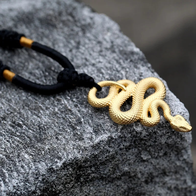 Fashion Vintage Women Men Snake Stainless Steel Pendant Chain Necklace Jewelry BP8-492