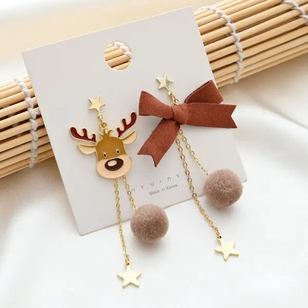 New Trendy Delicate Christmas Tree Earrings For Women Colorful Beads Stars Santa Claus Snowman Drop Earring Girl Christmas Gifts