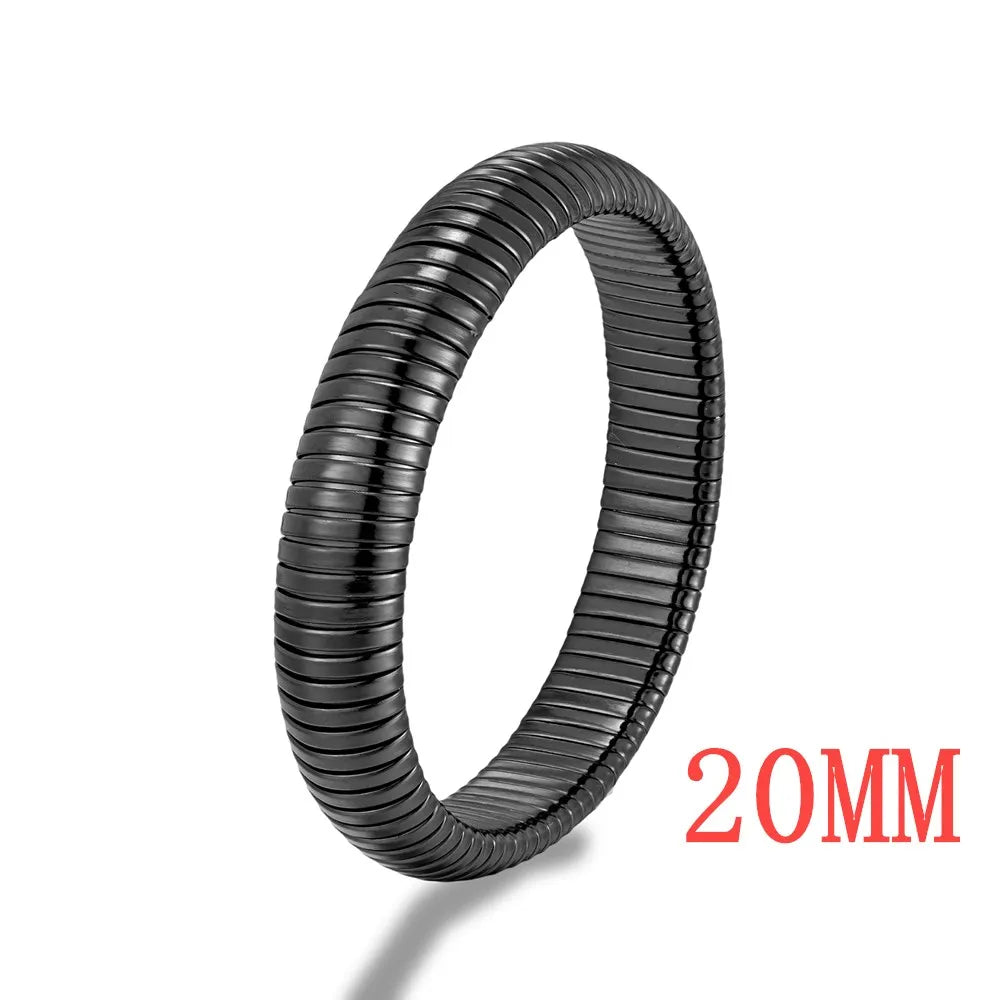 MKENDN Fashion Women Antique Original Design Bracelet Wide And Narrow Elastic Bracelet Ladies Stainless Steel Trendy Bracelet