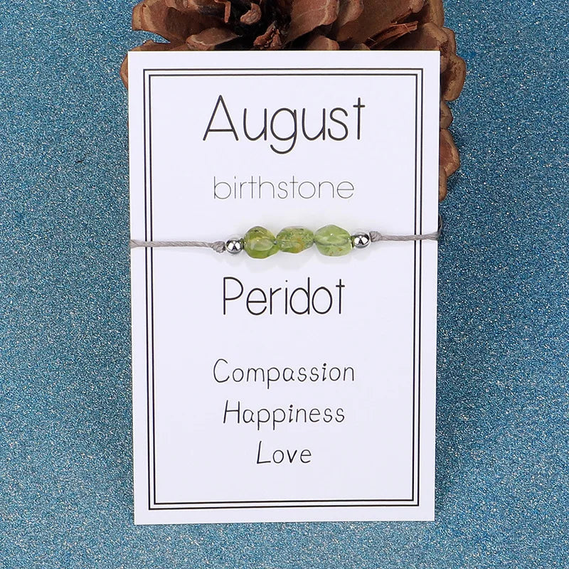 Natural Irregular Stone Bracelet For Women Men Colorful Quartz Crystal Stones Month Birthday Bracelets Aesthetic Charm Jewelry