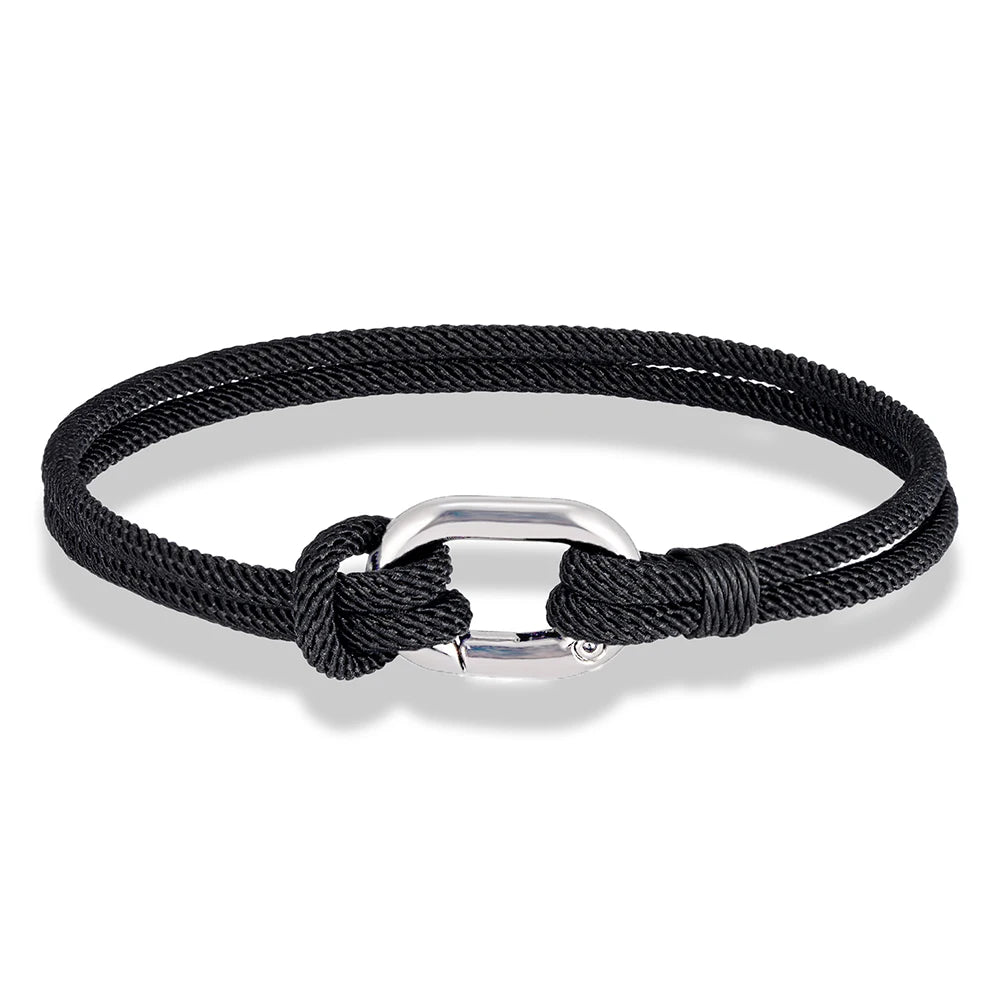 MKENDN New Nautical Mens Thin Rope Bracelet With Oval Circle Spring Clasp For Surfer Beach Jewelry Gifts - Madeinsea©