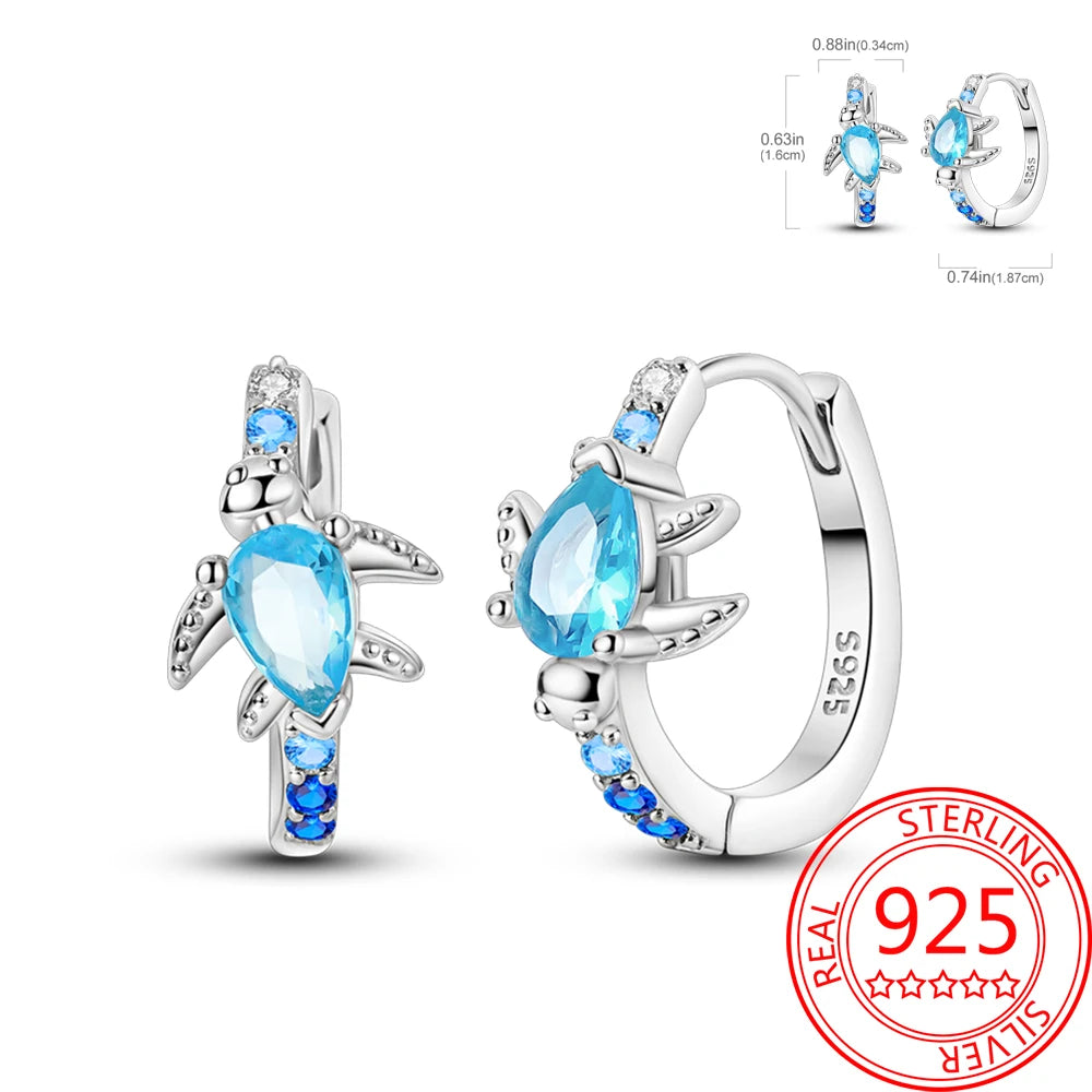 Pink Series 925 Sterling Silver Romantic Flower Butterfly Unicorn Tulip Geometry Earrings Boutique Fine Jewelry Gifts for Women