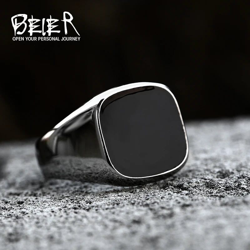 Beier Nouveau Style Vintage 316L Acier Inoxydable Viking Haute Qualité Haute Poli Miroir Bague Chevalière Solide Mode Bijoux Pour Hommes