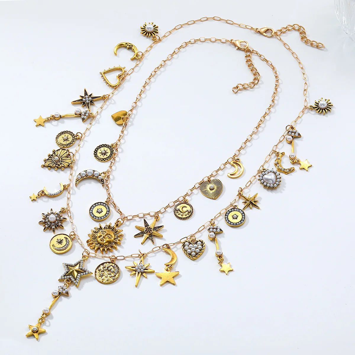 ZAA Exaggerated Beach Shell Sun Star Moon Heart Necklace