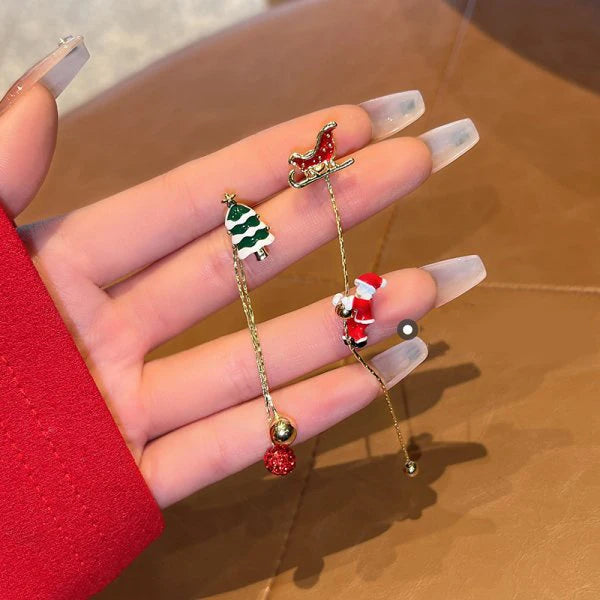 New Trendy Delicate Christmas Tree Earrings For Women Colorful Beads Stars Santa Claus Snowman Drop Earring Girl Christmas Gifts