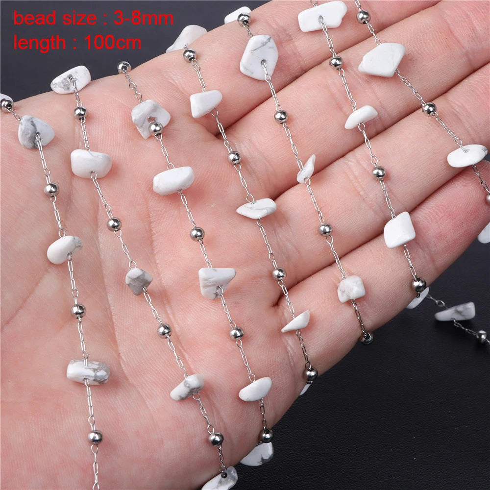 New Arrival Natural Howlite Stone Bead White Turquoises Loose Beads Jewelry Making Perles Gem Loose Beaded Diy Bracelet Necklace