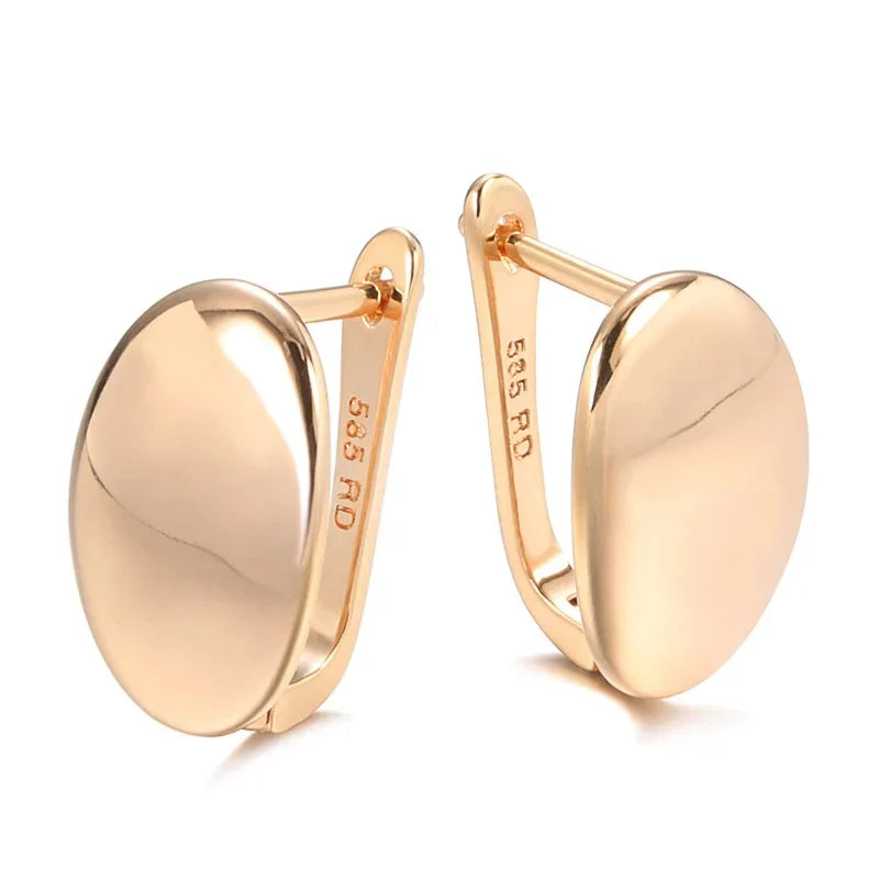 High Quality 14k rose gold Round Earrings Luxury Female Personality Wild Jewelry Brincos Orecchini Earring For Women