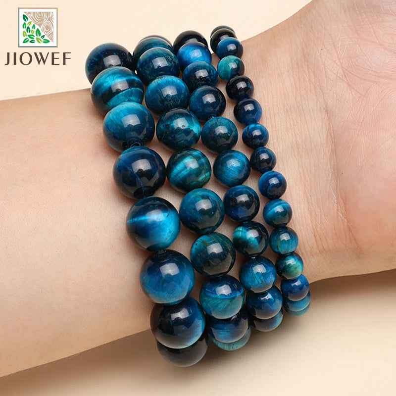 Natural Blue Tiger Eye Bracelet Made of Real Natural Stone Beads Body-Purifying Geniune for Women Pulsera Jewelry Wristband Gift