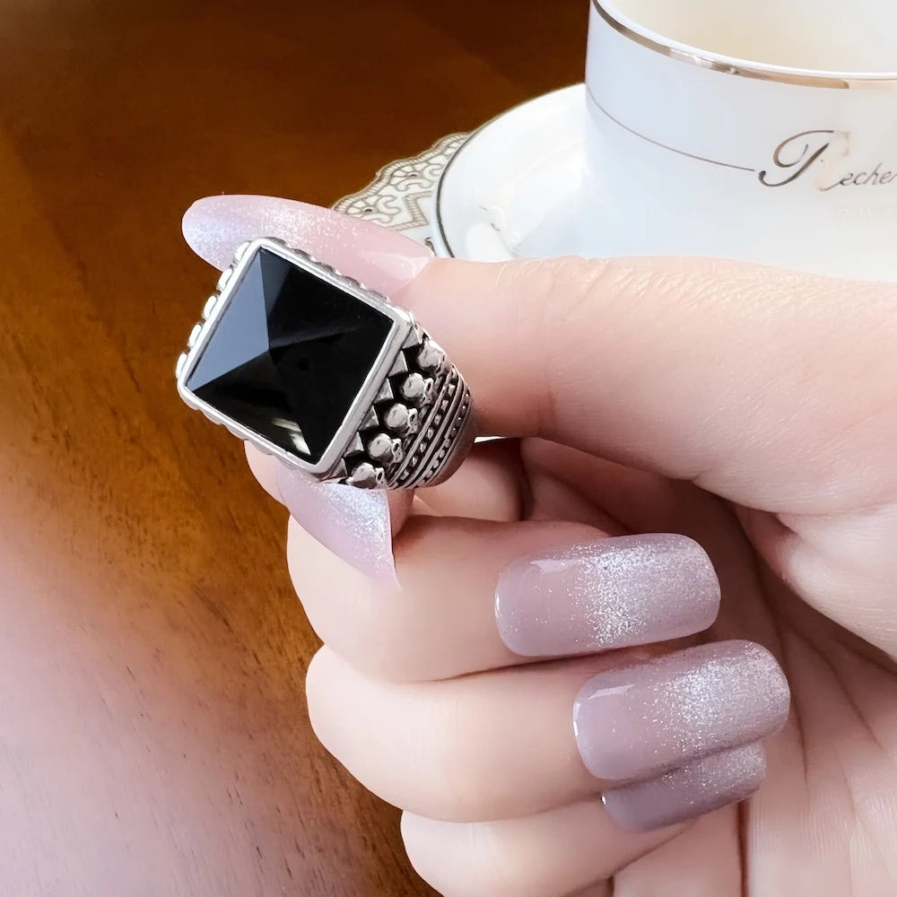 Cocktail Ring Ethno Skulls Black Europe Style Fine Jewelry For Men & Women Brand New Gift In 925 Sterling Silver