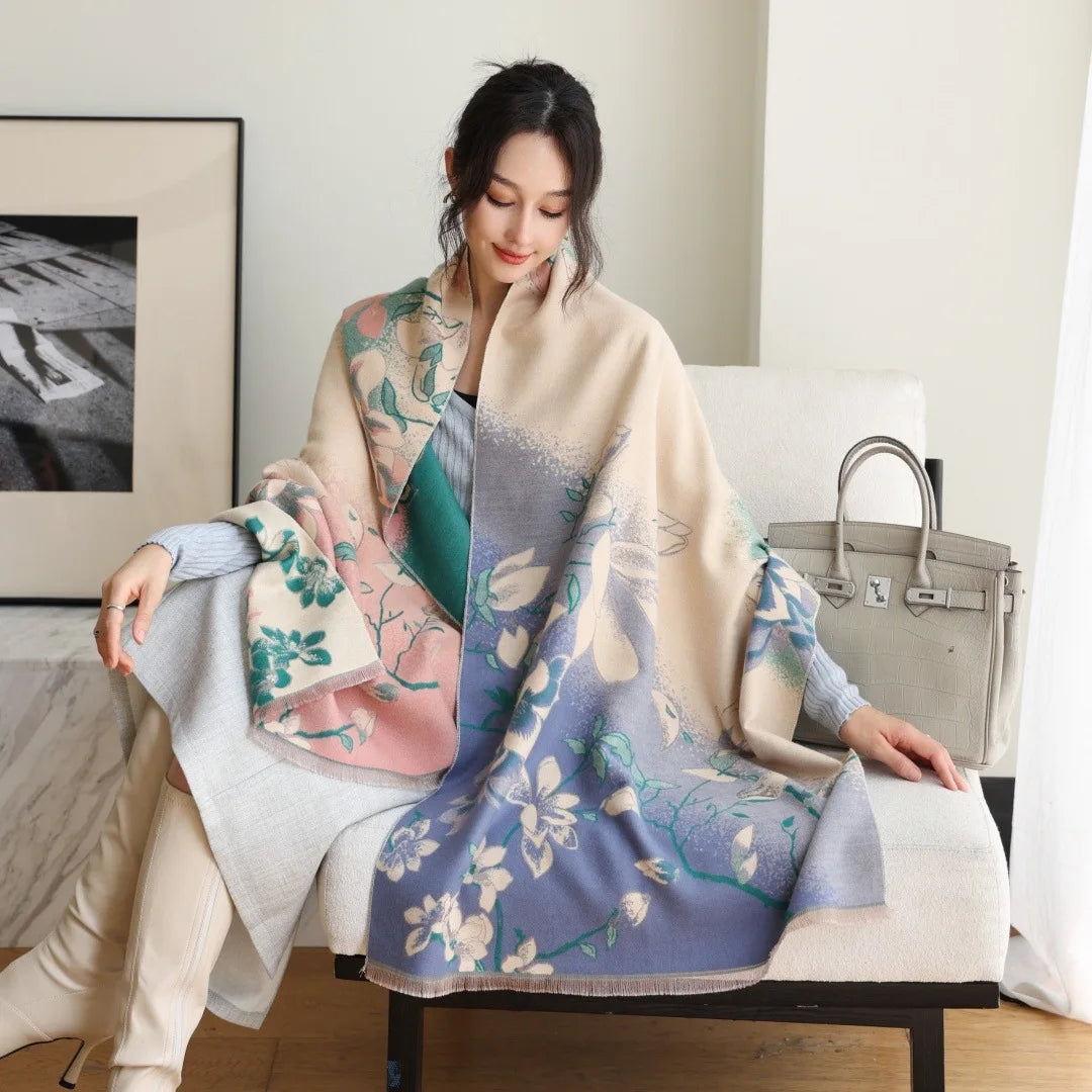 Print Cashmere Scarf Women Thick Warm Winter Blanket Brand Female Luxury Quality Shawl Wrap Bufanda 2025 Poncho Echarpe Pashmina