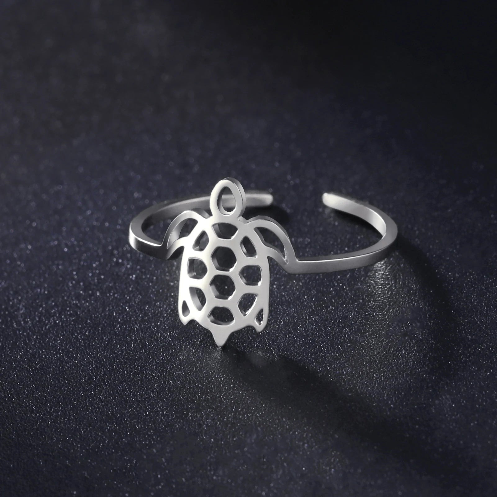 Stainless Steel Turtle Open Ring