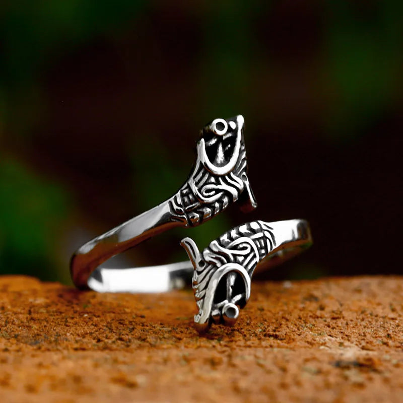Beier New Fashion Domineering retro Cool Big Head Stainless Steel Animal Personality Huge Dragon Animal Ring BR8-890