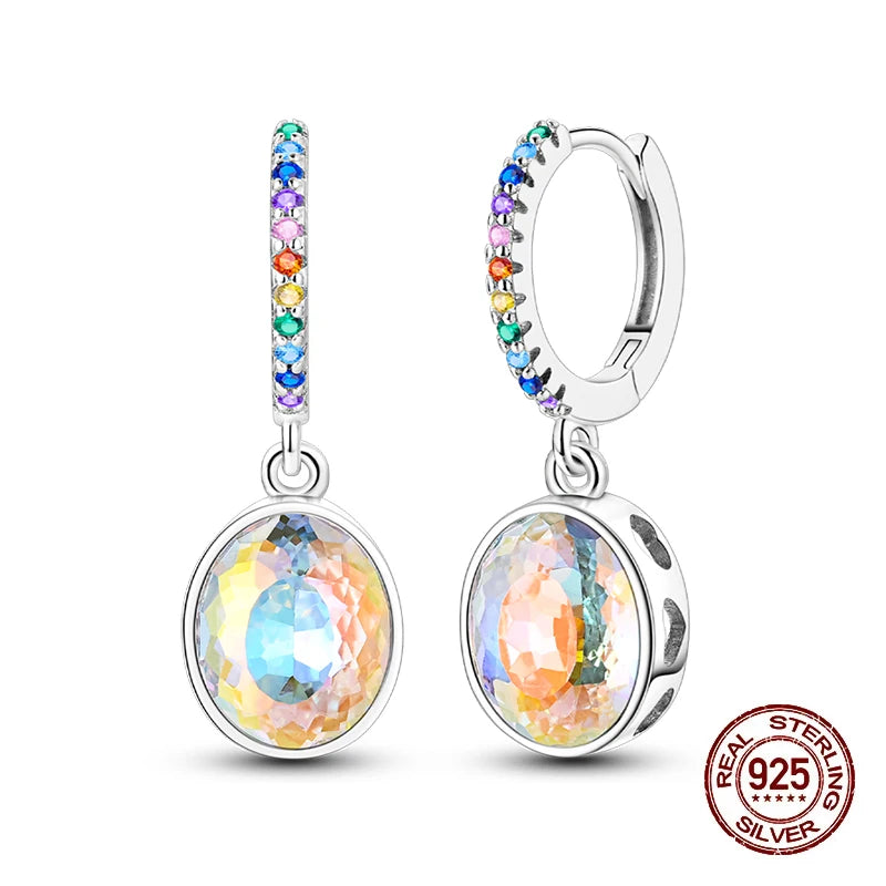 Earrings 925 Silver Shining Heart Shaped Zircon Butterfly Hoop Earrings For Women Engagement Birthday Proluxe Fine Jewelry Gift