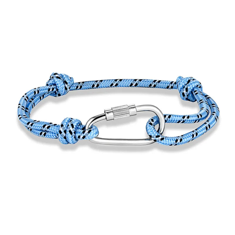 MKENDN High Quality Men Paracord Rope Survival Bracelet Women Adjustable Waterproof Surfer Rope Carabiner Shackle Jewelry