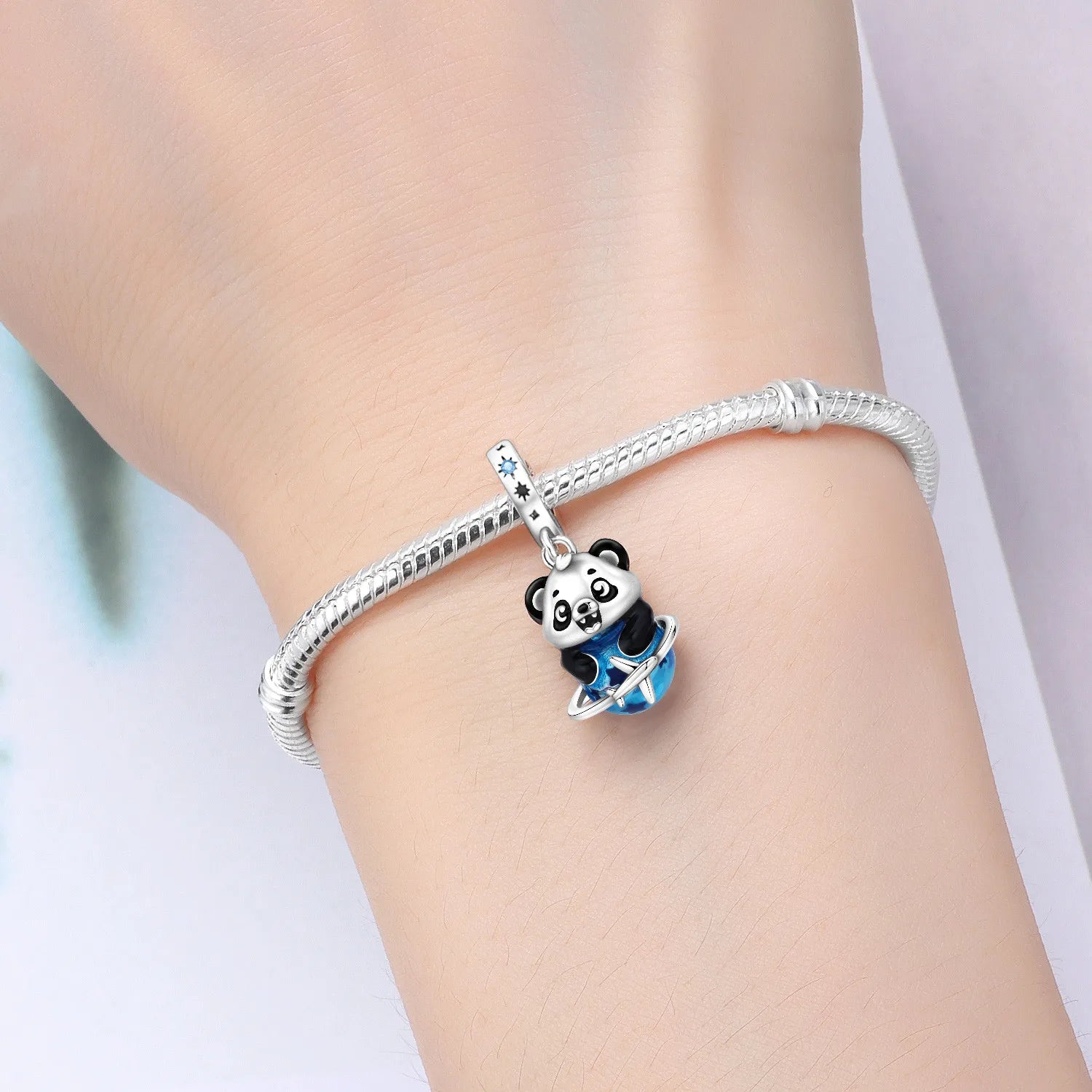 PANPOKI 925 Sterling Silver Global Travel Panda Pendant Beads Original Pendants Bracelet Charm Jewelry Party DIY Trendy Gift