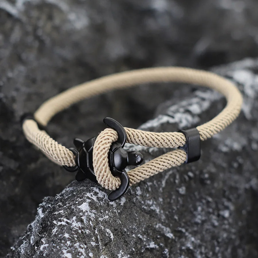 Unique Marine Turtle Bracelet Men Sliding Adjustable Rope Braclet Summer Beach Nautical Wrap Thread Braslet Leisure Pulseira - Madeinsea©