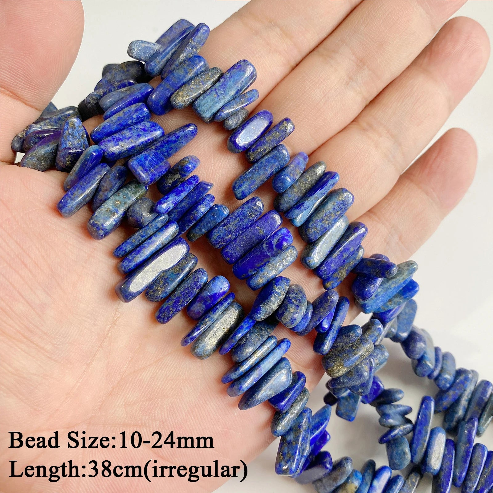 Natural Lapis Lazuli Healing Stone Bead Handmade Necklace Bracelet Bead Accessories For DIY Wisdom,Confidence,Prosperity Jewelry