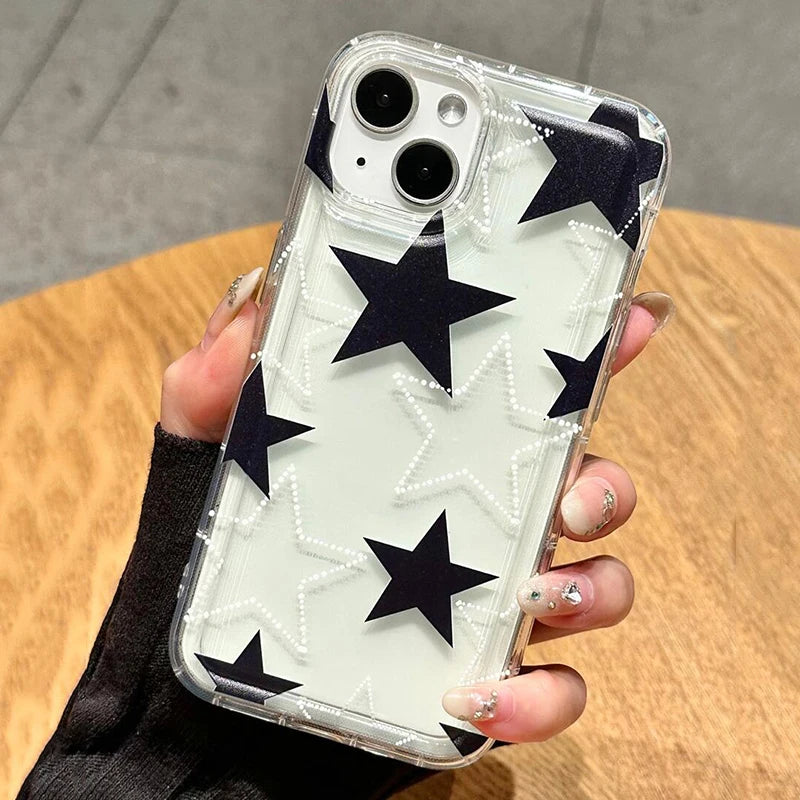 Transparent Star Design Silicone Case for Samsung A15 A35 A55 A54 A34 A33 A53 A52 A32 A13 A14 S25 S24 S23 Ultra S22 S21 FE Cover - Madeinsea©