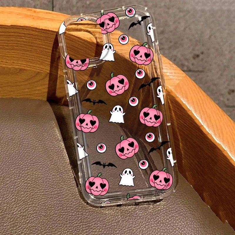 Cute Halloween Pumpkin Ghost Phone Case for Samsung Galaxy S24 S23 Ultra 5G S22 Plus S21FE A15 A35 A55 A14 A34 A54 A33 A53 Cover