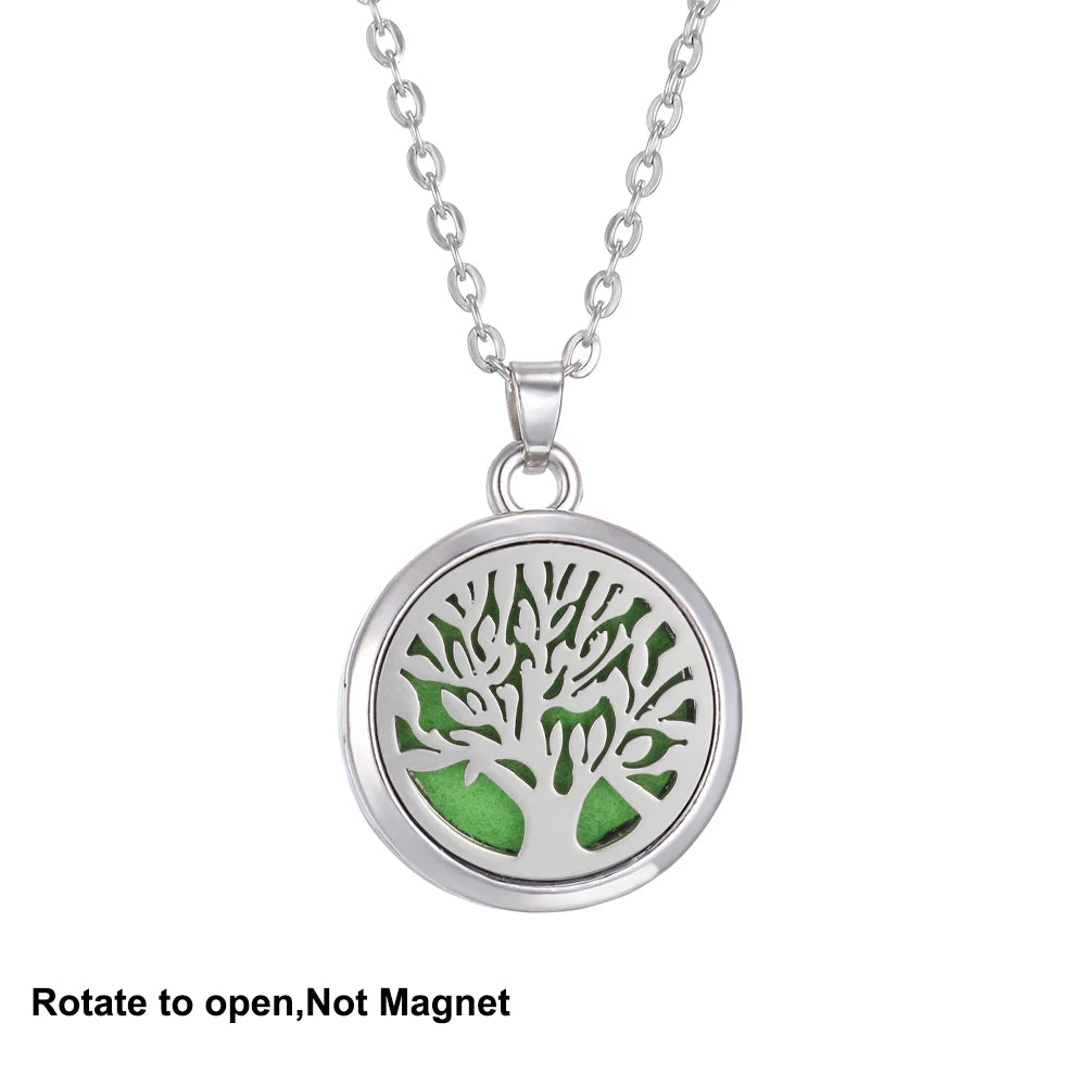 2023 New Aromatherapy Necklace Diffuser Pendant Aroma Jewelry Thread Rotate Open Locket Perfume Essential Oil Diffuser Necklace