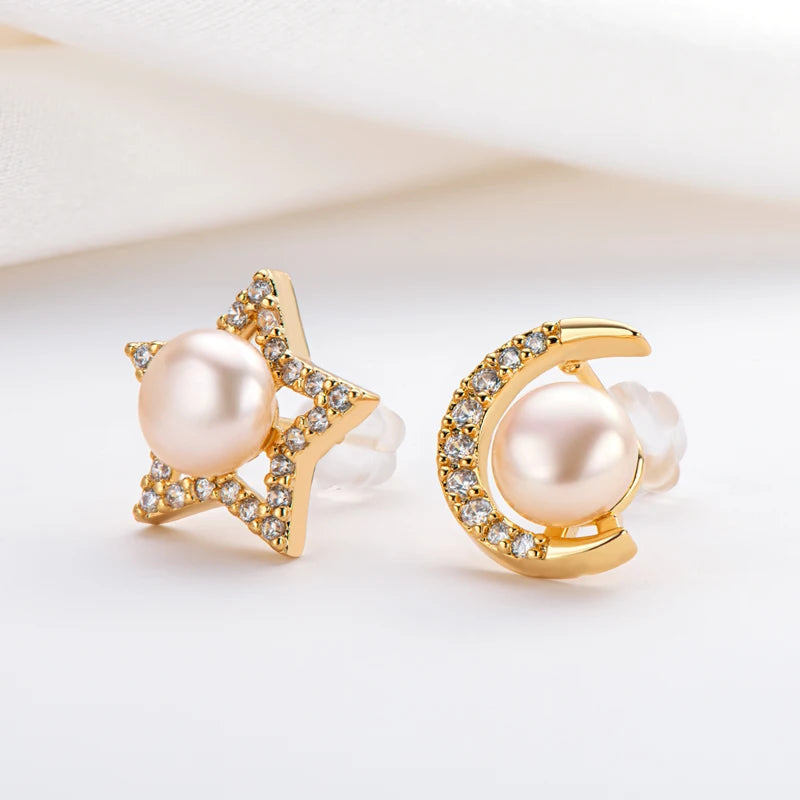 OXTAO 14K Gold Filled 6-6.5mm Natural Cultured Freshwater Pearl Earrings for Women Quality Stud Pearl Earrings Gifts Anniversary