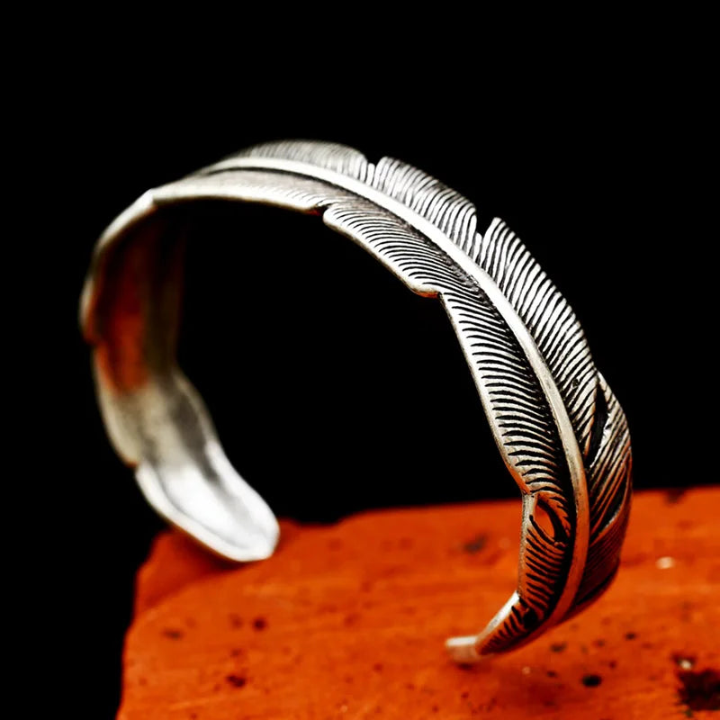 Beier 316L Stainless Steel Fashion Design Vintage Feather Bracelet Popular Men Bangles High Quality Retro Jewelry Wholesale
